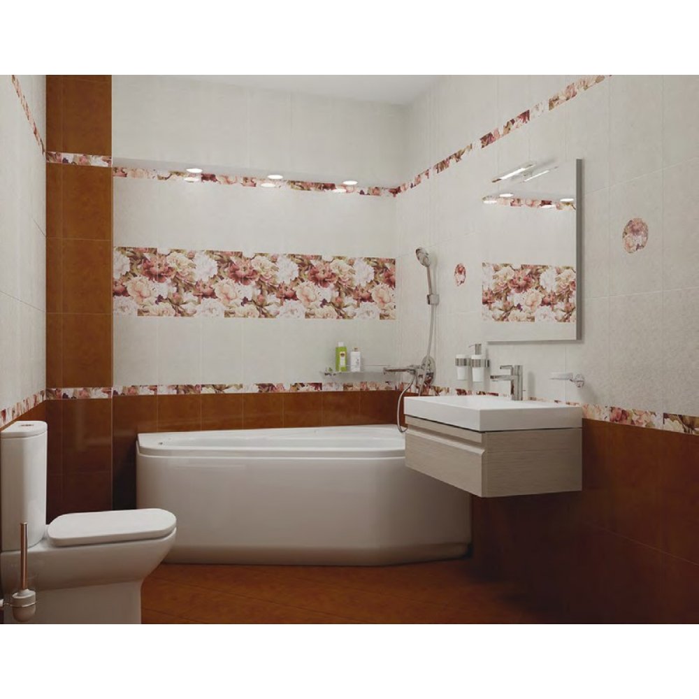 плитка в ванную комнату цветы фото