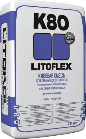 LITOFLEX К80 серый клей для плитки (25 кг)