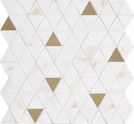 Мозаика Allmarble Wall Golden White Sat.Mosaico Tria 40х43 M8H1
